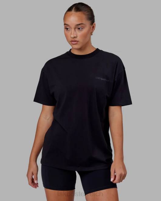 Z8RH249 LSKD unisex Motion Flxcotton T-Shirt in Übergröße – Schwarz-Schwarz Bekleidung