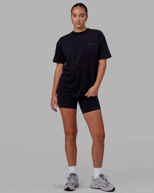 Z8RH249 LSKD unisex Motion Flxcotton T-Shirt in Übergröße – Schwarz-Schwarz Bekleidung