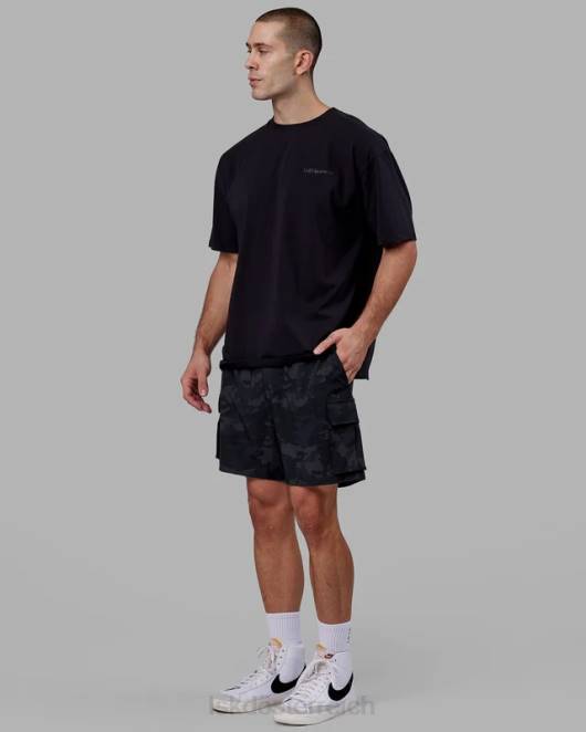 Z8RH249 LSKD unisex Motion Flxcotton T-Shirt in Übergröße – Schwarz-Schwarz Bekleidung