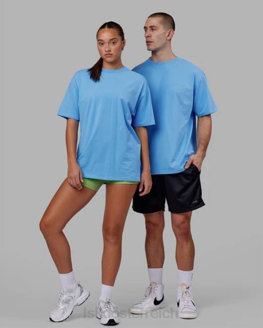 Z8RH252 LSKD unisex Motion Flxcotton T-Shirt in Übergröße – Azurblau Bekleidung