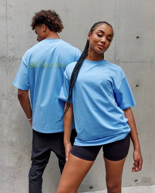 Z8RH252 LSKD unisex Motion Flxcotton T-Shirt in Übergröße – Azurblau Bekleidung