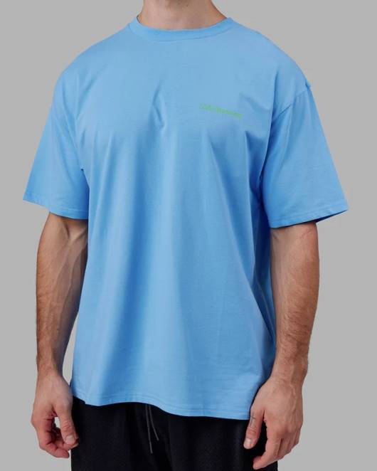 Z8RH252 LSKD unisex Motion Flxcotton T-Shirt in Übergröße – Azurblau Bekleidung