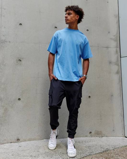 Z8RH252 LSKD unisex Motion Flxcotton T-Shirt in Übergröße – Azurblau Bekleidung