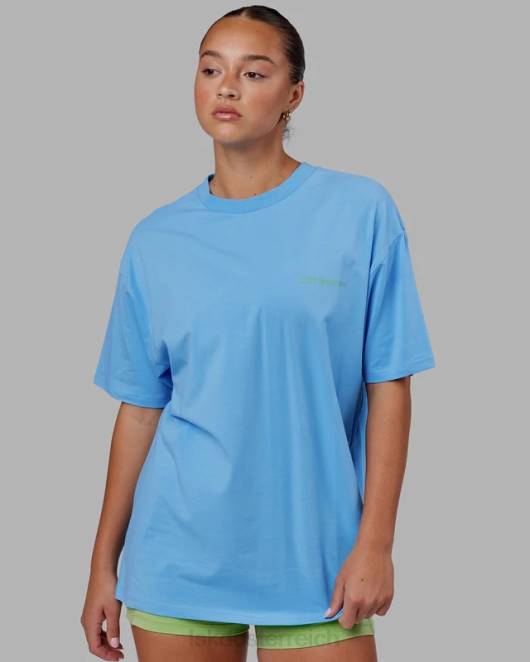 Z8RH252 LSKD unisex Motion Flxcotton T-Shirt in Übergröße – Azurblau Bekleidung