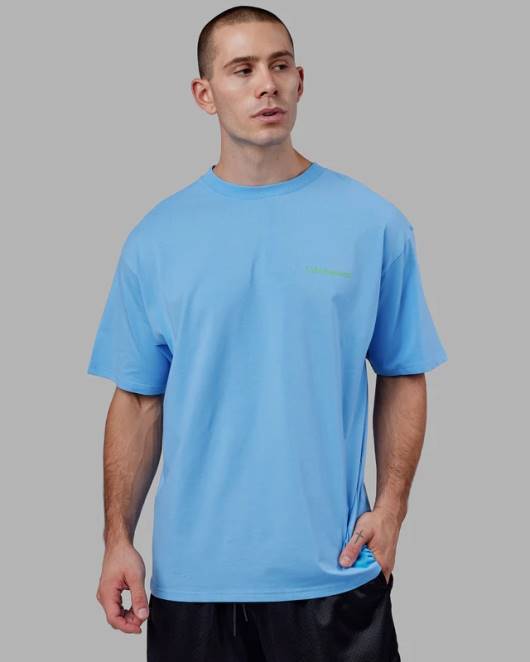 Z8RH252 LSKD unisex Motion Flxcotton T-Shirt in Übergröße – Azurblau Bekleidung