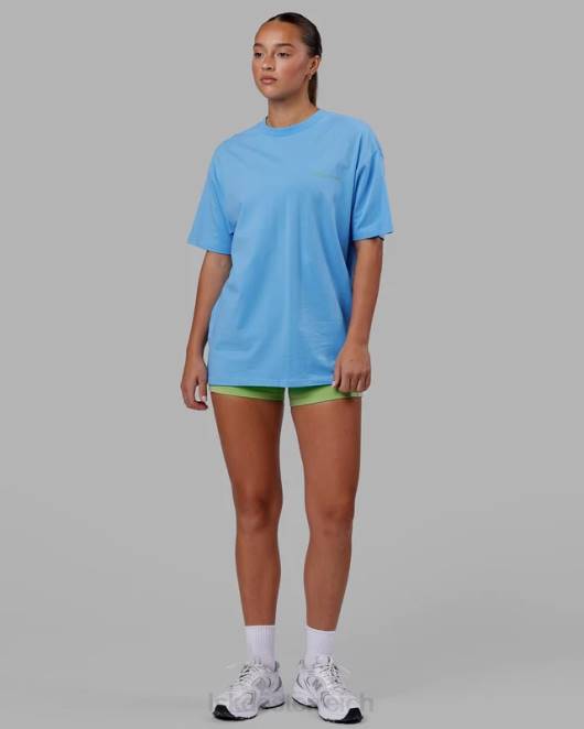 Z8RH252 LSKD unisex Motion Flxcotton T-Shirt in Übergröße – Azurblau Bekleidung