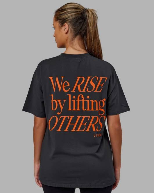 Z8RH253 LSKD unisex Lift-up-Flexcotton-T-Shirt in Übergröße – phantomsüßes Mandarin Bekleidung