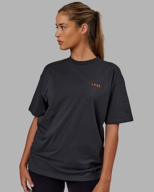 Z8RH253 LSKD unisex Lift-up-Flexcotton-T-Shirt in Übergröße – phantomsüßes Mandarin Bekleidung