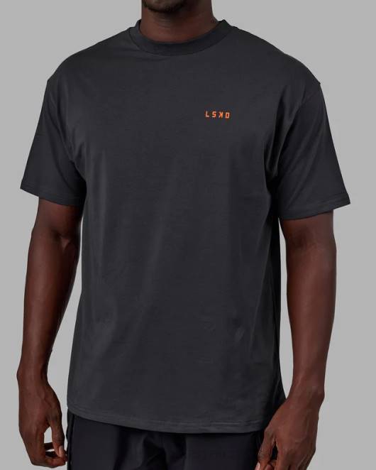 Z8RH253 LSKD unisex Lift-up-Flexcotton-T-Shirt in Übergröße – phantomsüßes Mandarin Bekleidung