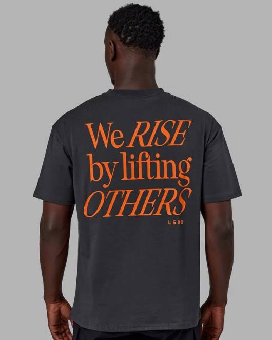 Z8RH253 LSKD unisex Lift-up-Flexcotton-T-Shirt in Übergröße – phantomsüßes Mandarin Bekleidung