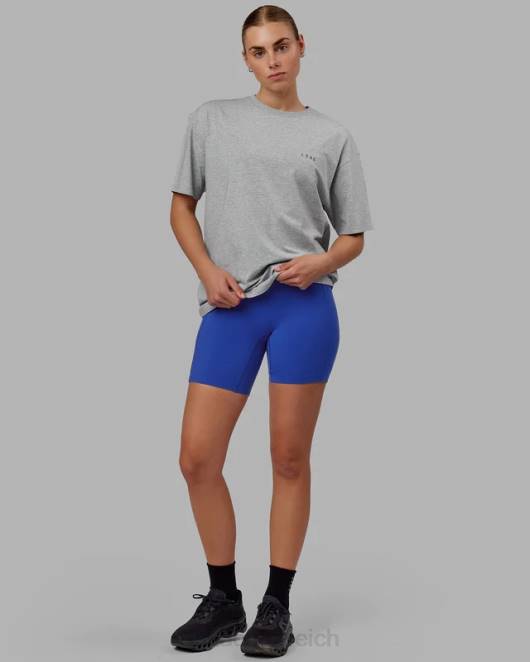 Z8RH255 LSKD unisex vs4 flxcotton T-Shirt in Übergröße – Hellgrau meliert-Power-Kobalt Bekleidung