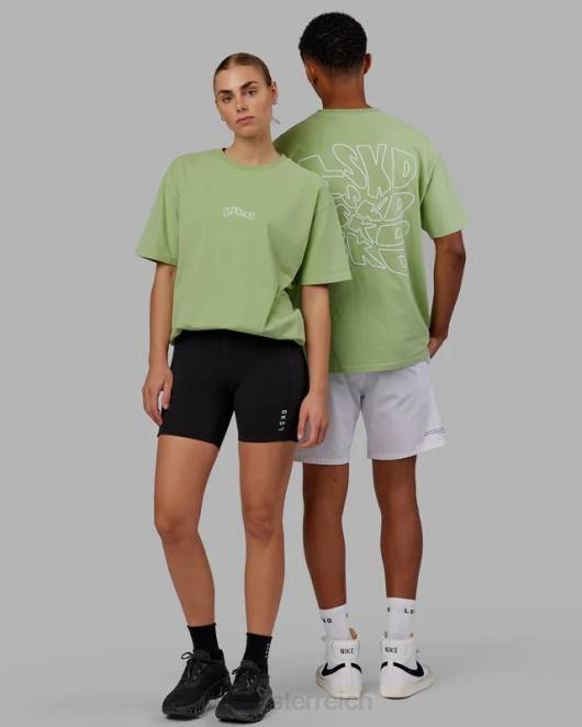 Z8RH256 LSKD unisex Mad Happy Schwergewichts-T-Shirt in Übergröße – grüne Feige Bekleidung