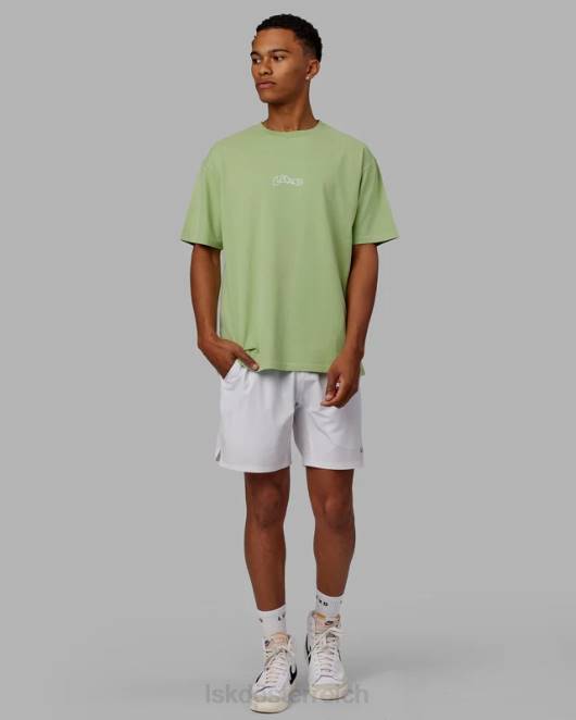 Z8RH256 LSKD unisex Mad Happy Schwergewichts-T-Shirt in Übergröße – grüne Feige Bekleidung