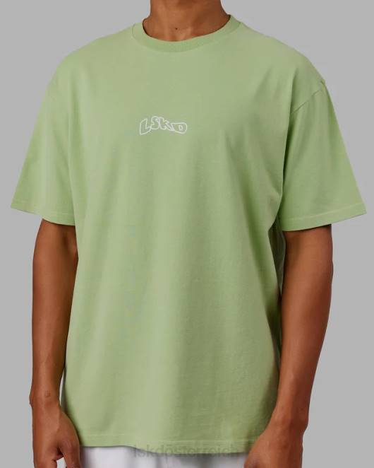 Z8RH256 LSKD unisex Mad Happy Schwergewichts-T-Shirt in Übergröße – grüne Feige Bekleidung