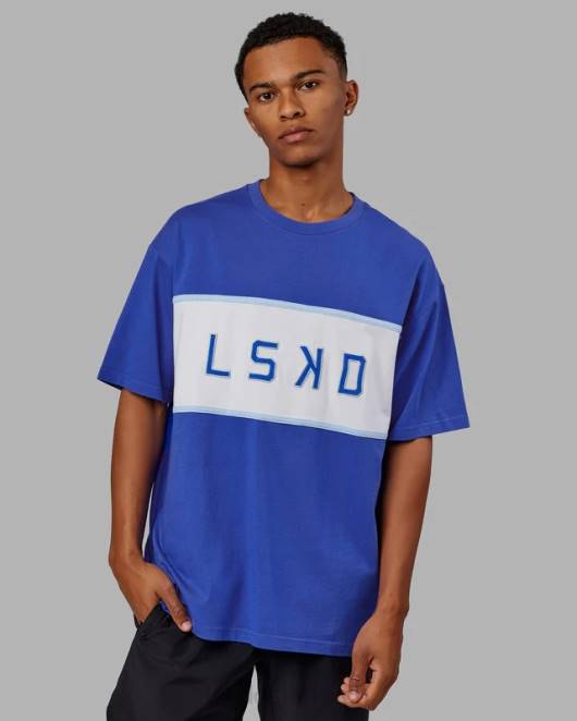 Z8RH257 LSKD unisex Ausgerichtetes, schweres T-Shirt in Übergröße – Power Cobalt Bekleidung