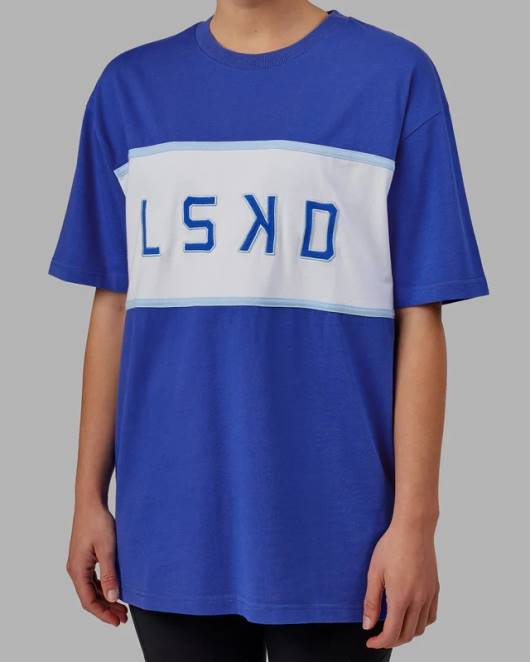 Z8RH257 LSKD unisex Ausgerichtetes, schweres T-Shirt in Übergröße – Power Cobalt Bekleidung