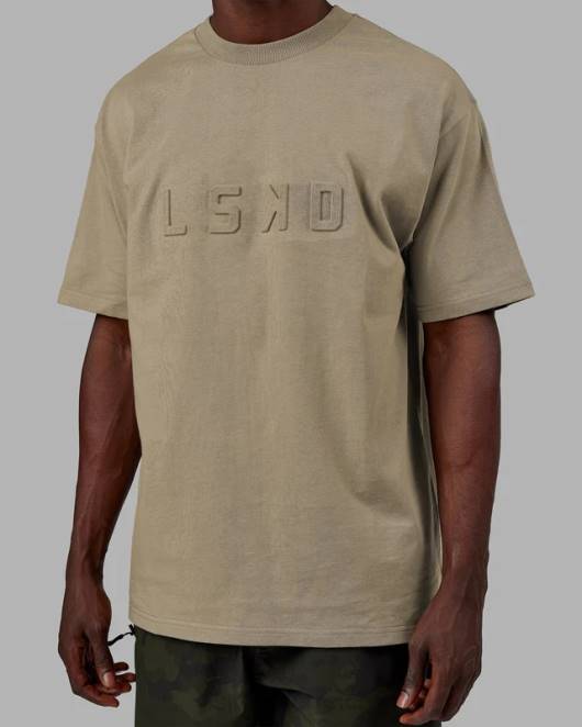 Z8RH260 LSKD unisex Geprägtes, schweres T-Shirt in Übergröße – Lorbeereiche Bekleidung