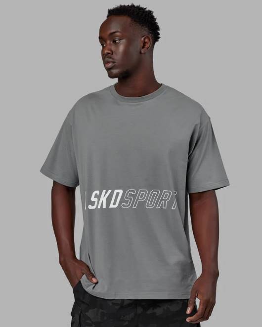 Z8RH268 LSKD unisex Pace flxcotton T-Shirt in Übergröße – Graphit Bekleidung