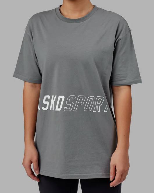 Z8RH268 LSKD unisex Pace flxcotton T-Shirt in Übergröße – Graphit Bekleidung