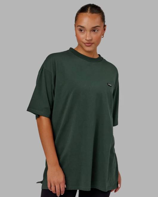 Z8RH269 LSKD unisex Kapsel-Flxcotton-T-Shirt in Übergröße – Vital Green Bekleidung