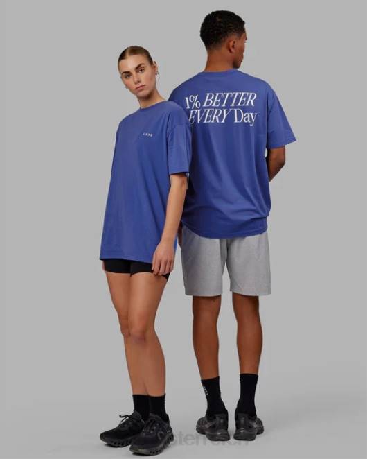 Z8RH270 LSKD unisex vs6 flxcotton T-Shirt in Übergröße – Power Cobalt-White Bekleidung