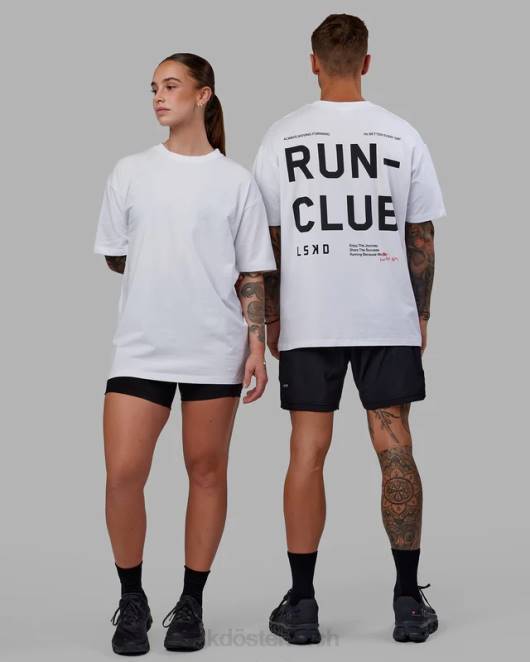 Z8RH272 LSKD unisex Love the Run flxcotton T-Shirt in Übergröße – weiß-schwarz Bekleidung