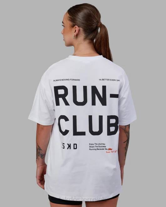 Z8RH272 LSKD unisex Love the Run flxcotton T-Shirt in Übergröße – weiß-schwarz Bekleidung