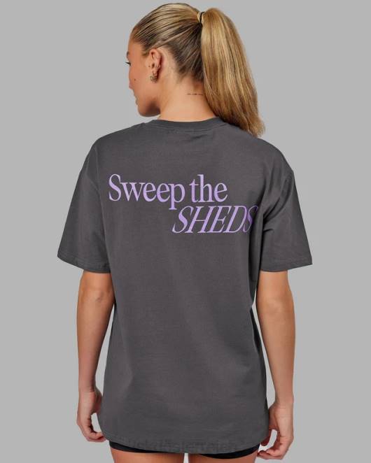 Z8RH278 LSKD unisex vs3 flxcotton T-Shirt in Übergröße – Asphalt-Lila Bekleidung