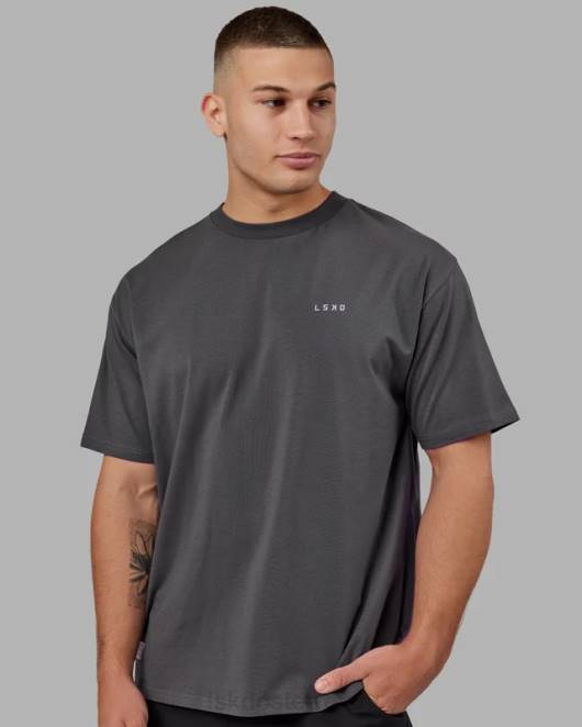 Z8RH278 LSKD unisex vs3 flxcotton T-Shirt in Übergröße – Asphalt-Lila Bekleidung