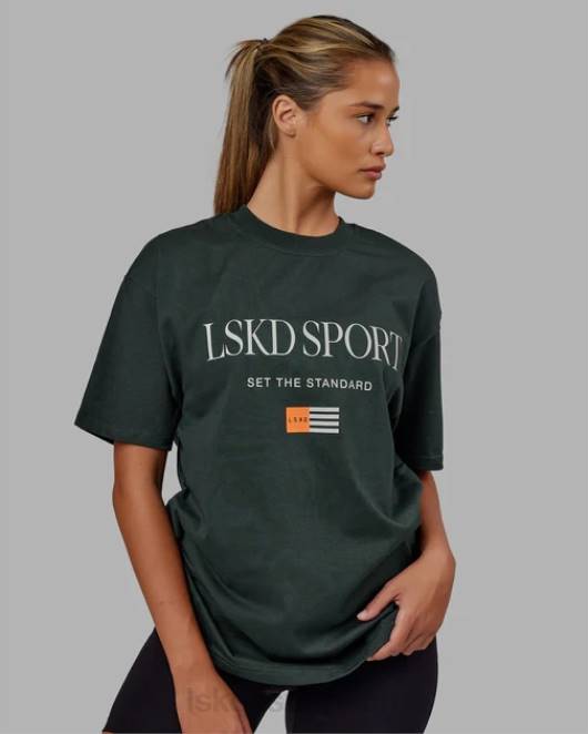 Z8RH280 LSKD unisex Flaggen-Schwergewichts-T-Shirt in Übergröße – Vitalgrün Bekleidung