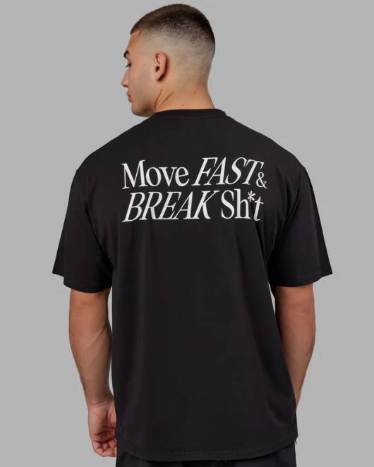 Z8RH282 LSKD unisex vs5 flxcotton T-Shirt in Übergröße – schwarz-weiß Bekleidung