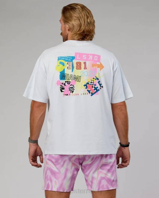 Z8RH295 LSKD unisex miami23 flxcotton T-Shirt in Übergröße – weiß Bekleidung