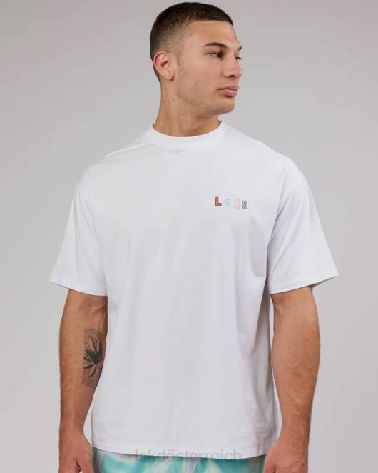 Z8RH295 LSKD unisex miami23 flxcotton T-Shirt in Übergröße – weiß Bekleidung