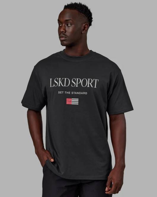 Z8RH298 LSKD unisex Flaggen-Schwergewichts-T-Shirt in Übergröße – Phantom Bekleidung