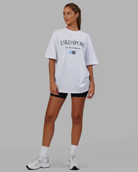 Z8RH299 LSKD unisex Flaggen-Schwergewichts-T-Shirt in Übergröße – weiß Bekleidung