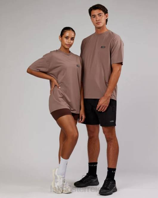 Z8RH303 LSKD unisex Kultiges FLXCotton-T-Shirt in Übergröße – tiefes Taupe Bekleidung