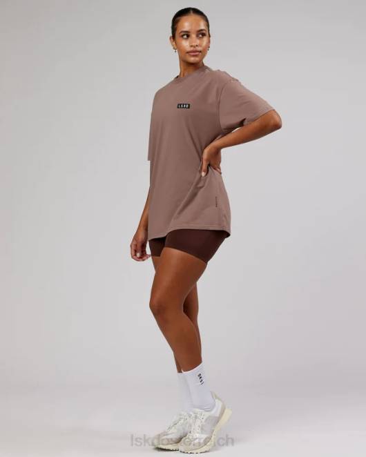Z8RH303 LSKD unisex Kultiges FLXCotton-T-Shirt in Übergröße – tiefes Taupe Bekleidung