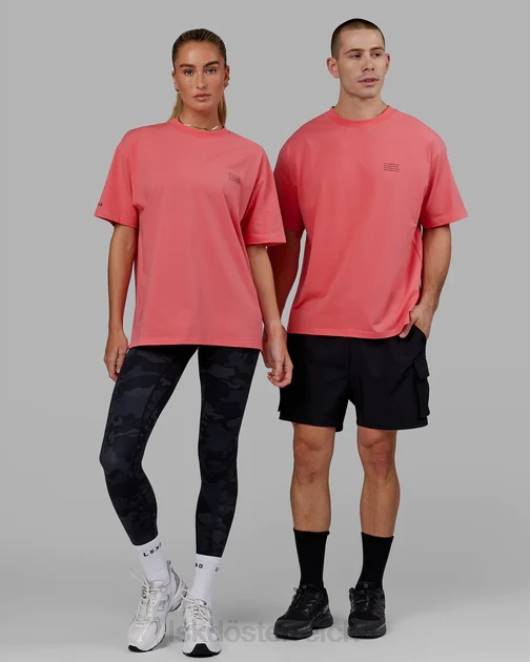Z8RH310 LSKD unisex Strebe flxcotton T-Shirt in Übergröße – Sunkist Coral Bekleidung