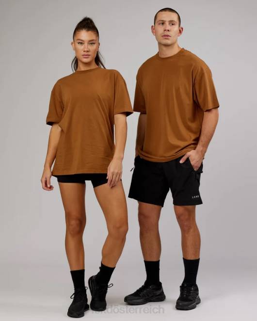 Z8RH314 LSKD unisex Ltrd flxcotton T-Shirt in Übergröße – Kamel Bekleidung
