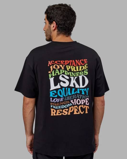 Z8RH316 LSKD unisex Amplify FLXCotton T-Shirt in Übergröße – Schwarz Bekleidung