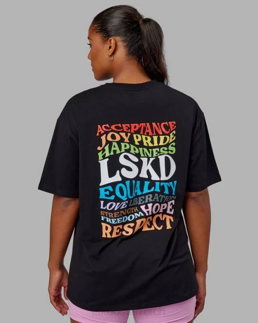 Z8RH316 LSKD unisex Amplify FLXCotton T-Shirt in Übergröße – Schwarz Bekleidung