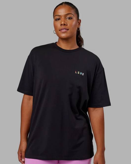 Z8RH316 LSKD unisex Amplify FLXCotton T-Shirt in Übergröße – Schwarz Bekleidung