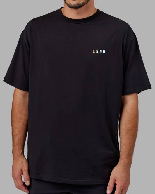 Z8RH316 LSKD unisex Amplify FLXCotton T-Shirt in Übergröße – Schwarz Bekleidung