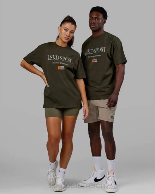 Z8RH318 LSKD unisex Flaggen-Schwergewichts-T-Shirt in Übergröße – Waldnacht Bekleidung