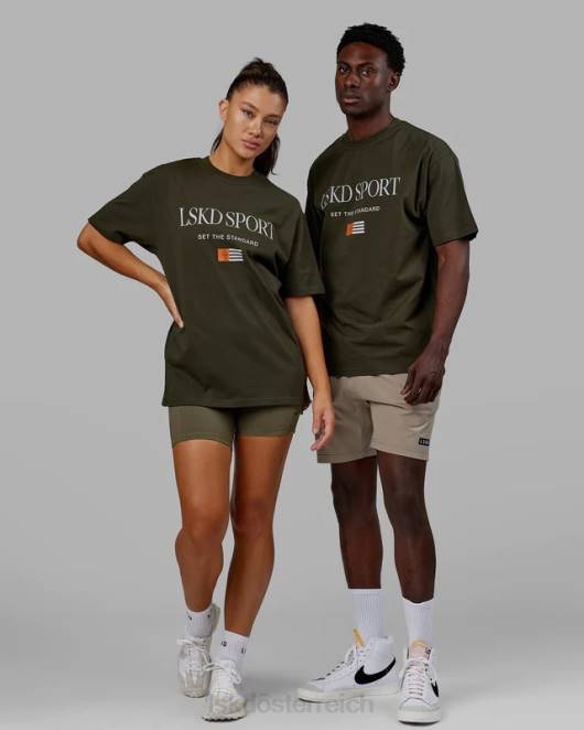 Z8RH318 LSKD unisex Flaggen-Schwergewichts-T-Shirt in Übergröße – Waldnacht Bekleidung