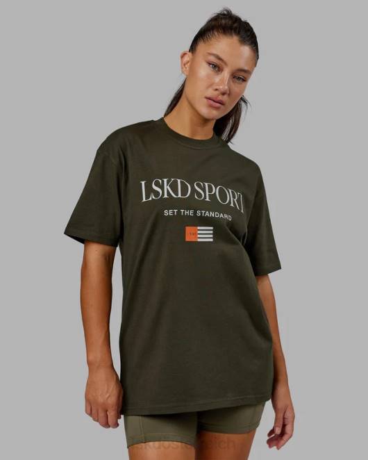 Z8RH318 LSKD unisex Flaggen-Schwergewichts-T-Shirt in Übergröße – Waldnacht Bekleidung
