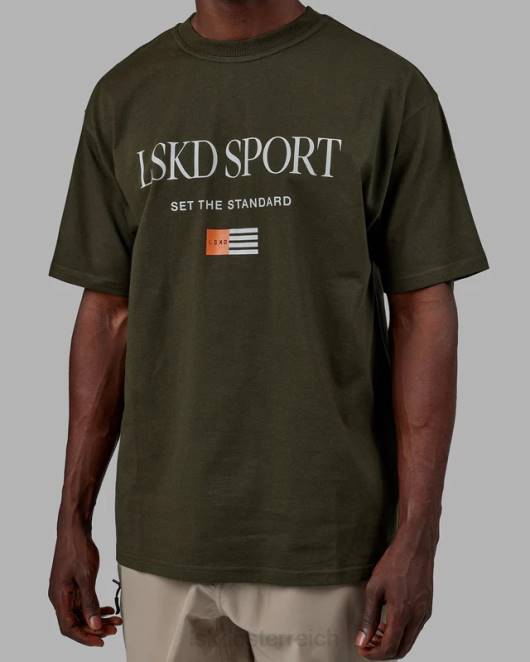 Z8RH318 LSKD unisex Flaggen-Schwergewichts-T-Shirt in Übergröße – Waldnacht Bekleidung