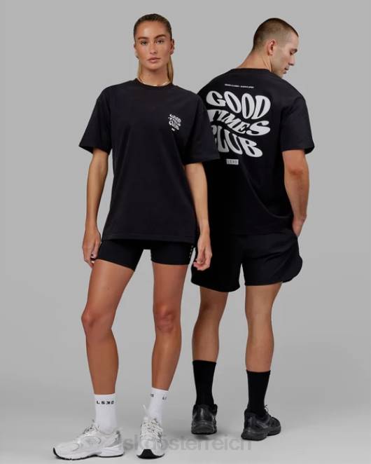 Z8RH328 LSKD unisex Good Times Schwergewichts-T-Shirt in Übergröße – schwarz-weiß Bekleidung