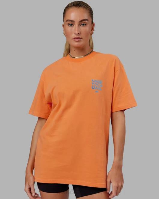 Z8RH332 LSKD unisex Good Times Schwergewichts-T-Shirt in Übergröße – Mandarinenblau Bekleidung