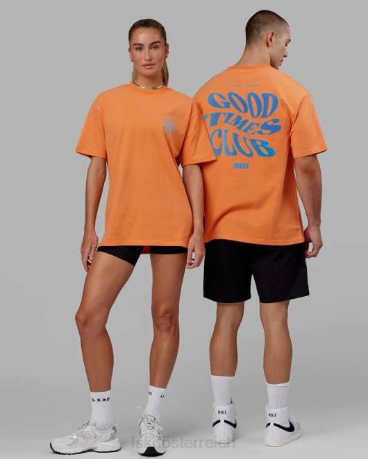 Z8RH332 LSKD unisex Good Times Schwergewichts-T-Shirt in Übergröße – Mandarinenblau Bekleidung